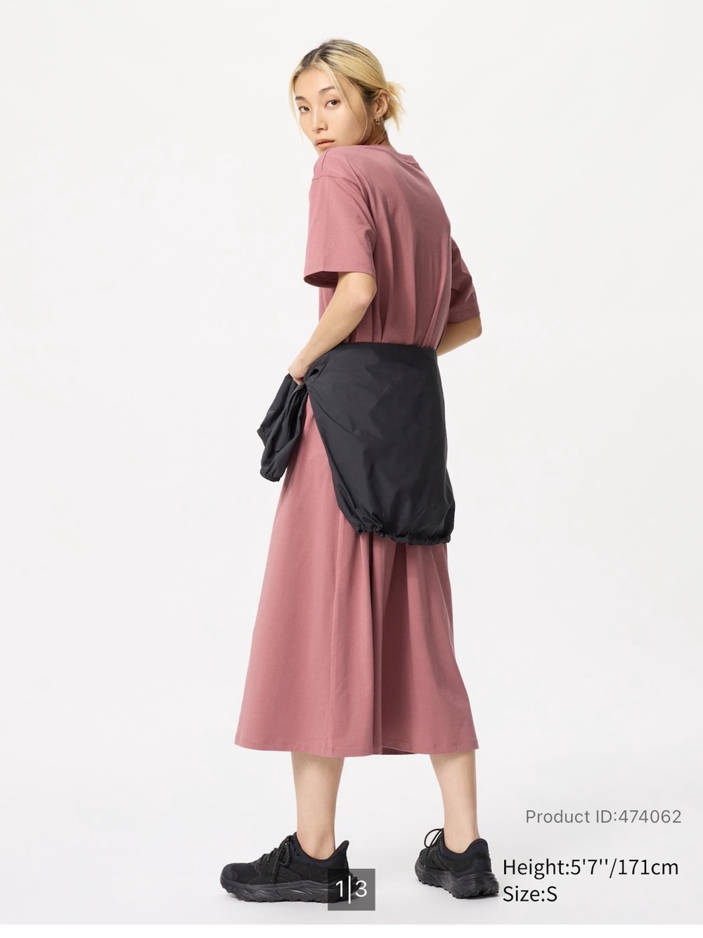 Uniqlo Rose-Mauve Midi Dress